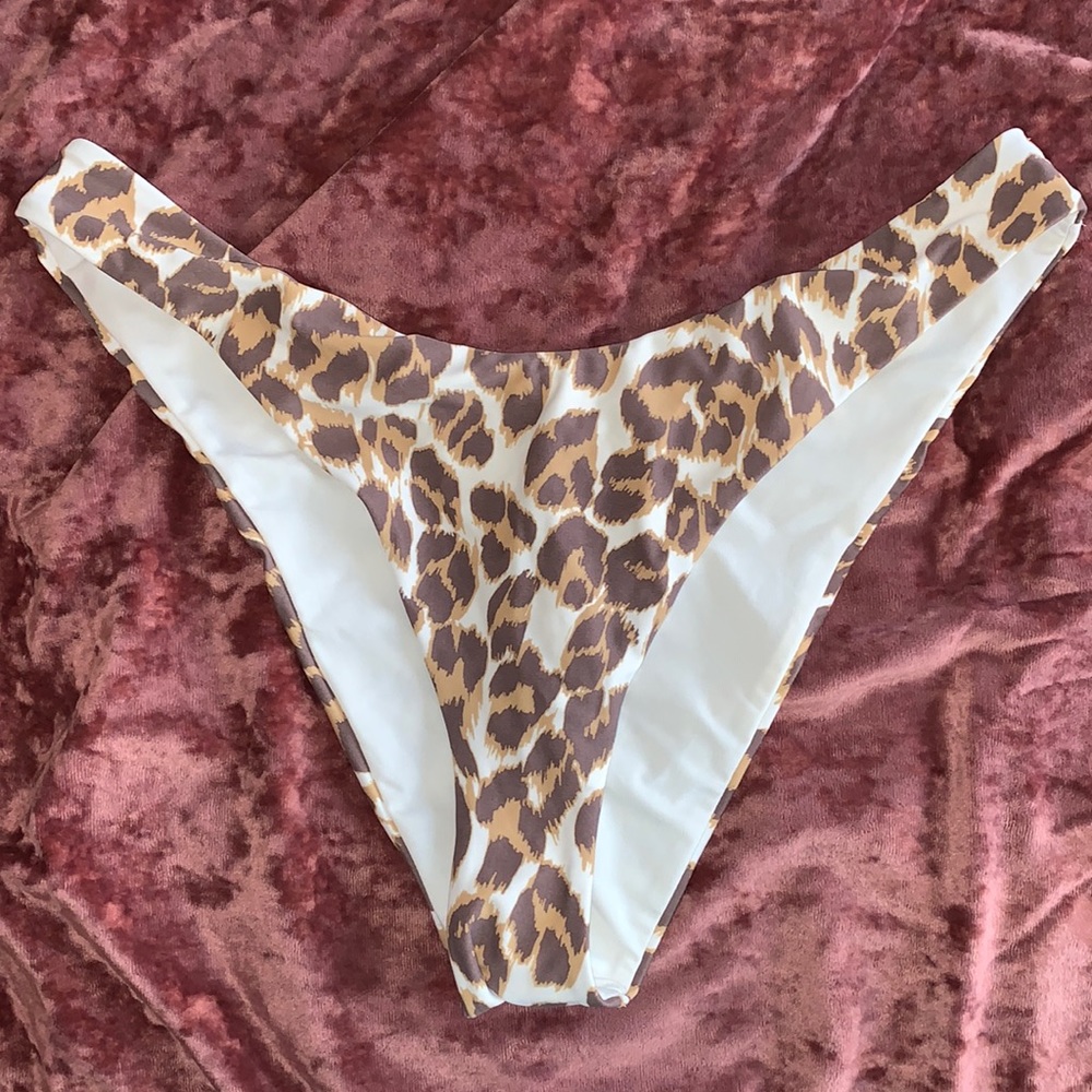 Leopard Print Aerie Cheeky Swim Bottoms